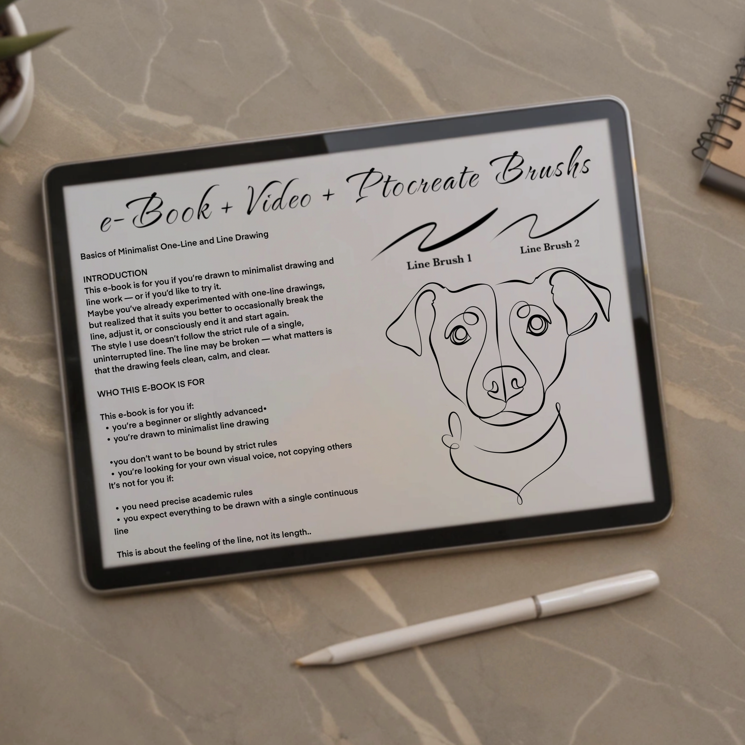 Line Art Guide e‑Book + Video + Brushes ! INTRODUCTORY PRICE !